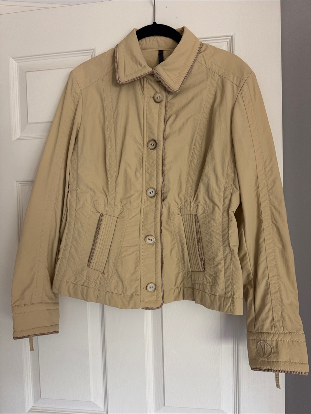 Light Beige Women's Button-Front Jacket